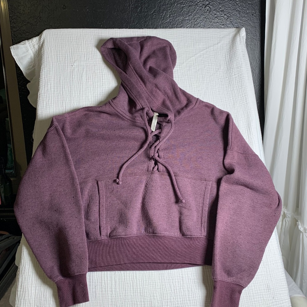 Free people lilac purple tie front hoodie XS